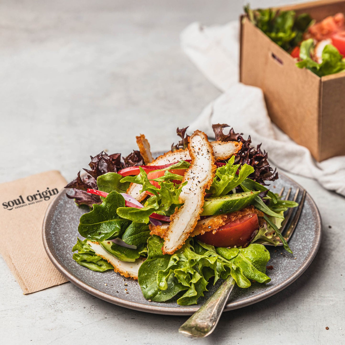 Salad Platter: Chicken Schnitzel