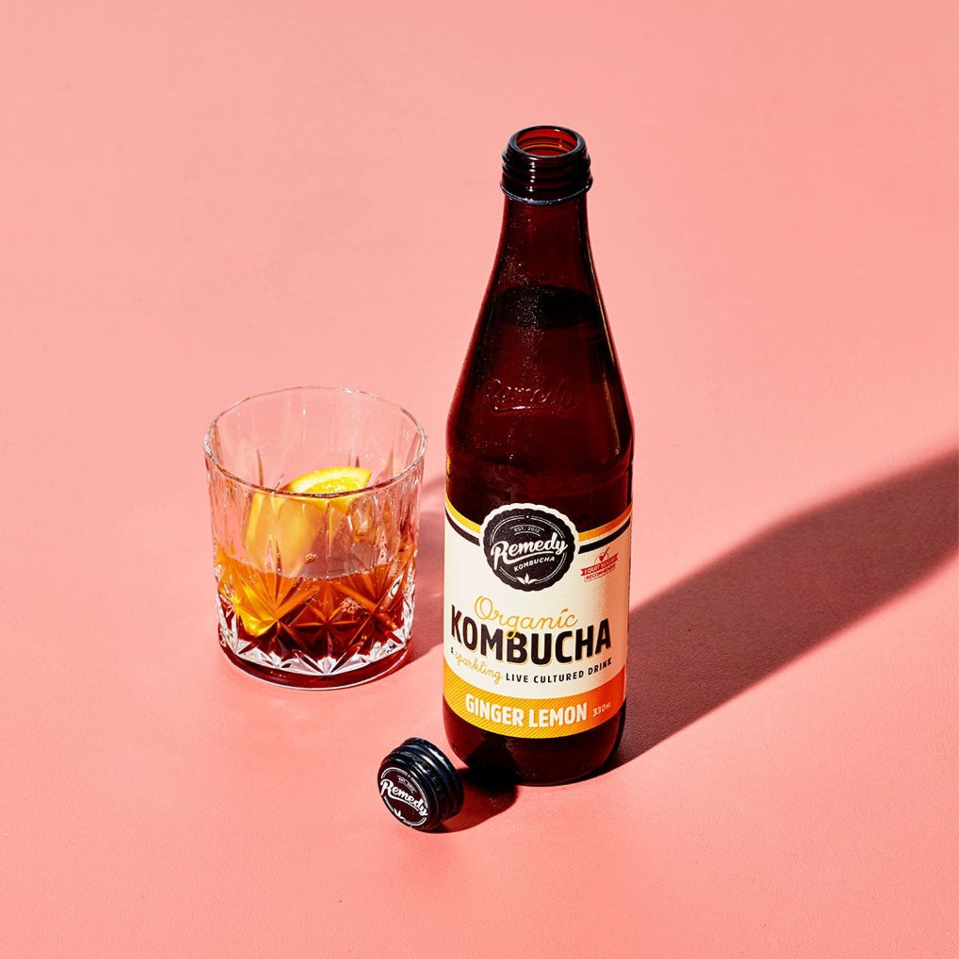 Ginger Lemon Kombucha Cocktail