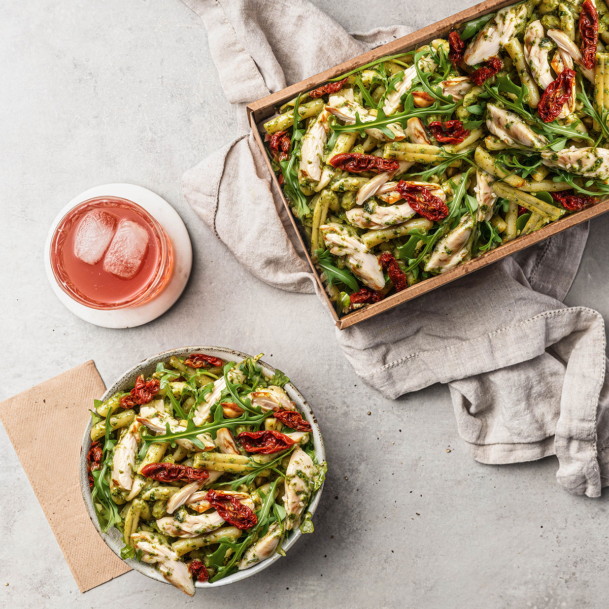 Salad Platter: Chicken Pesto Pasta