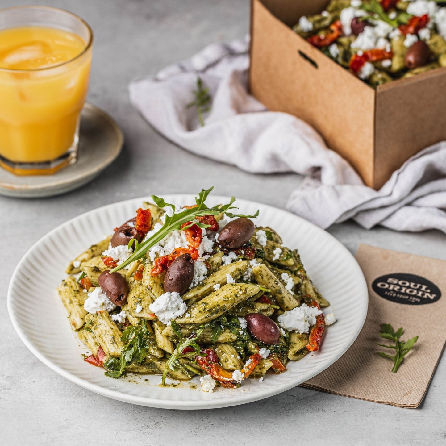 Salad Platter: Vegetarian Pesto Penne